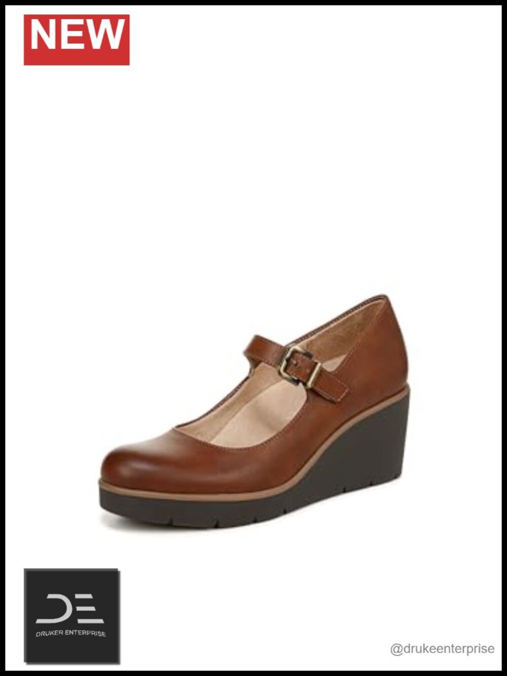 Naturalizer Adore Mary Jane Wedge Shoes Women's Comfortable Buckle Platform